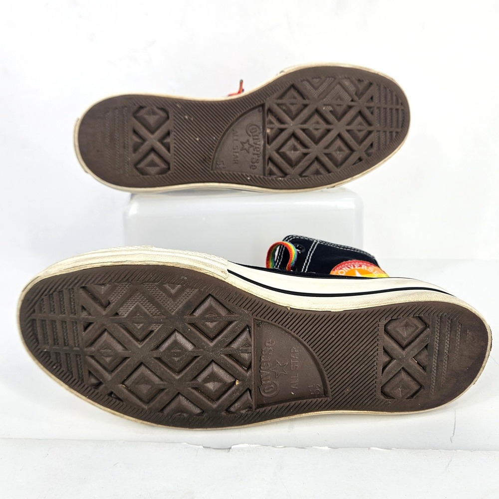 Pride Converse Chuck Taylor All Star Platform Blk Rainbow High Top Sneakers 7.5 - Picture 8 of 13
